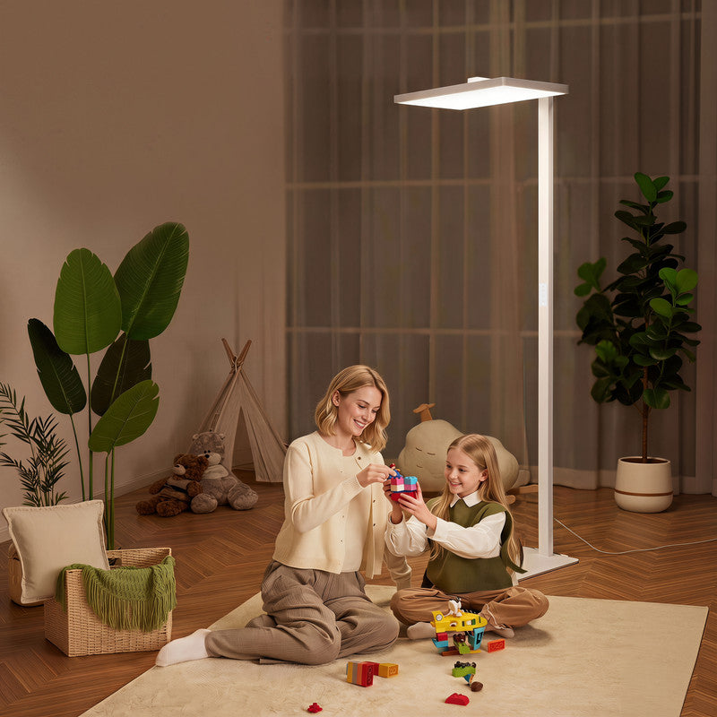 2 ft. W x  19.1  in. D  x  80.9 in. H  Modern LED Floor Lamp, Eye-Caring Standing Lamp with Adjustable Brightness for Reading, Studying and Home Office