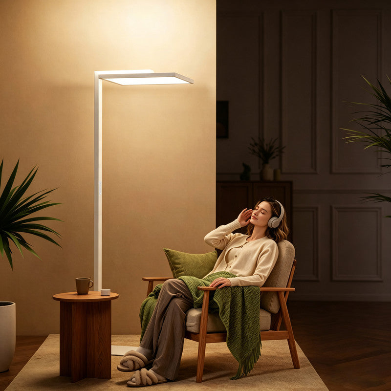 2 ft. W x  19.1  in. D  x  80.9 in. H  Modern LED Floor Lamp, Eye-Caring Standing Lamp with Adjustable Brightness for Reading, Studying and Home Office