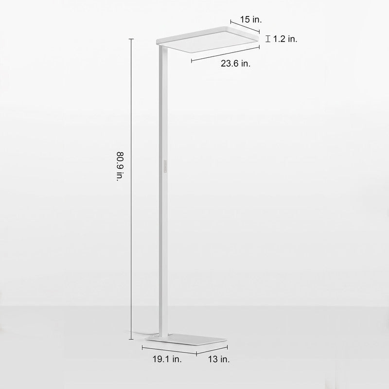 2 ft. W x  19.1  in. D  x  80.9 in. H  Modern LED Floor Lamp, Eye-Caring Standing Lamp with Adjustable Brightness for Reading, Studying and Home Office