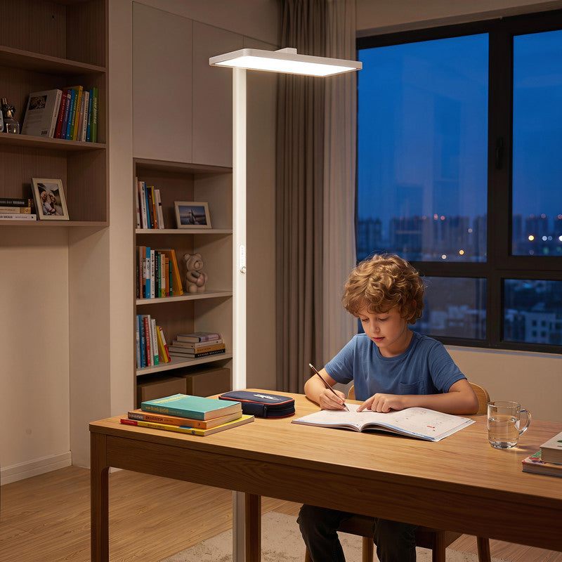 2 ft. W x  17.7  in. D  x  78.1  in. H  Modern LED Floor Lamp, Eye-Caring Standing Lamp with Adjustable Brightness for Reading, Studying and Home Office