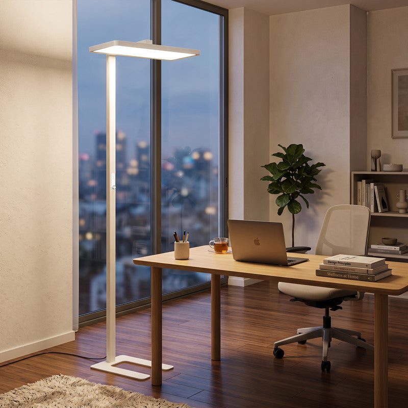 2 ft. W x  17.7  in. D  x  78.1  in. H  Modern LED Floor Lamp, Eye-Caring Standing Lamp with Adjustable Brightness for Reading, Studying and Home Office