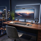 17.7 in. W x  3.1  in. D Monitor Light Bar with Rotary Dimmer Control, Eye-Care LED Screen Lamp with Ambient Backlight for Computer Desk