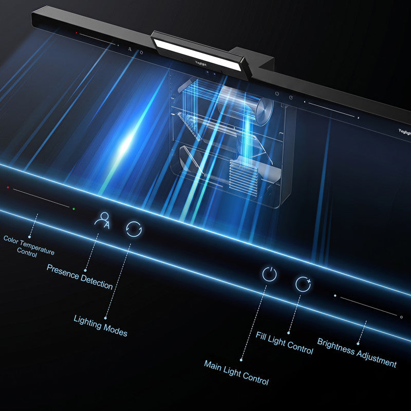 21.7 in. W x  4.3  in. D LED Monitor Light Bar, Eye-Care Screen Lamp with Ambient Backlight for Computer Desk and Home Office