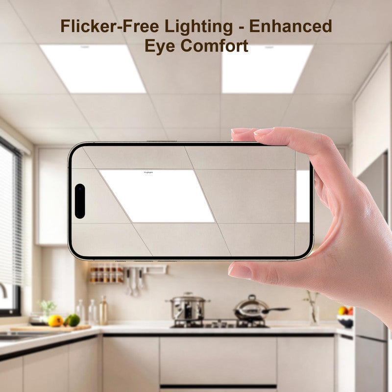 2 ft. x 2 ft. LED Flat Panel Light with Slim Edge Design, Recessed Ceiling Fixture for Office, Classroom, Hospital and Commercial Spaces