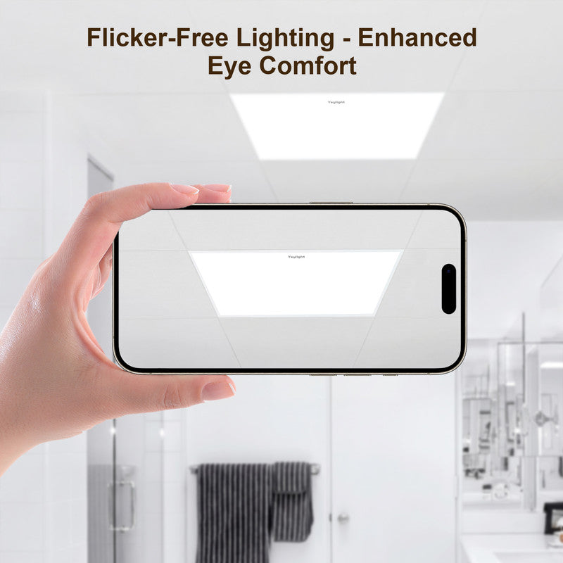2 ft. x 2 ft. Smart LED Flat Panel Light with App Control, Recessed Ceiling Fixture for Office, Classroom, Conference Room and Commercial Spaces