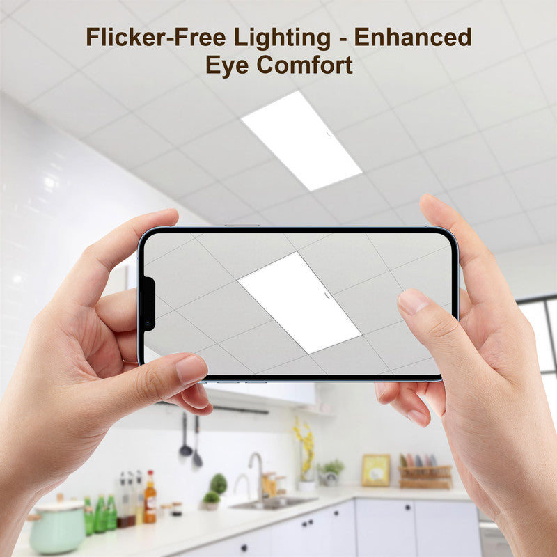 2 ft. x4 ft. Smart LED Flat Panel Light with App Control, Recessed Ceiling Fixture for Office, Classroom, Conference Room and Commercial Spaces