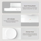 Smart Dimmer Switch with Bluetooth Control, Wireless Rotary Knob and Push Button Light Controller
