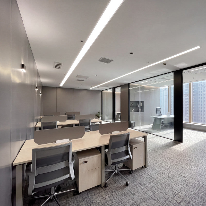 4 ft. x 3 in.  Seamlessly Linkable Linear LED Recessed Light, Seamless Flat Panel Ceiling Fixture for Office and Commercial Spaces