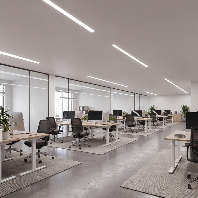 4 ft. x 2 in. Seamlessly Linkable Linear LED Recessed Light, Seamless Flat Panel Ceiling Fixture for Office and Commercial Spaces