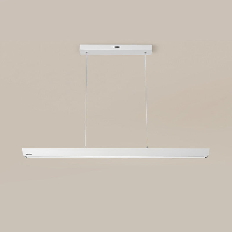 4 ft. x 2 in. Full Spectrum LED Linear Pendant Light, Minimalist Modern Bar Suspension Fixture for Classroom, Office and Library