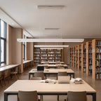 4 ft. x 2 in. Full Spectrum LED Linear Pendant Light, Minimalist Modern Bar Suspension Fixture for Classroom, Office and Library