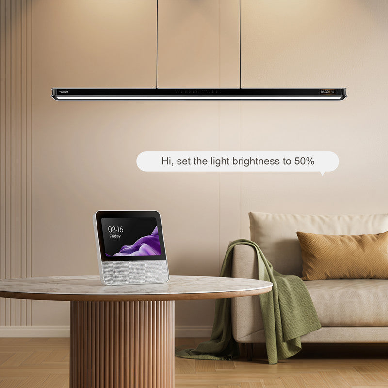 4 ft. x 1.2 in. Smart LED Linear Pendant Light, Modern Minimalist Eye-Care Dimmable Suspension Fixture for Classroom, Libraryand Office