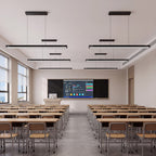 4 ft. x 1.2 in. Smart LED Linear Pendant Light, Modern Minimalist Eye-Care Dimmable Suspension Fixture for Classroom, Libraryand Office