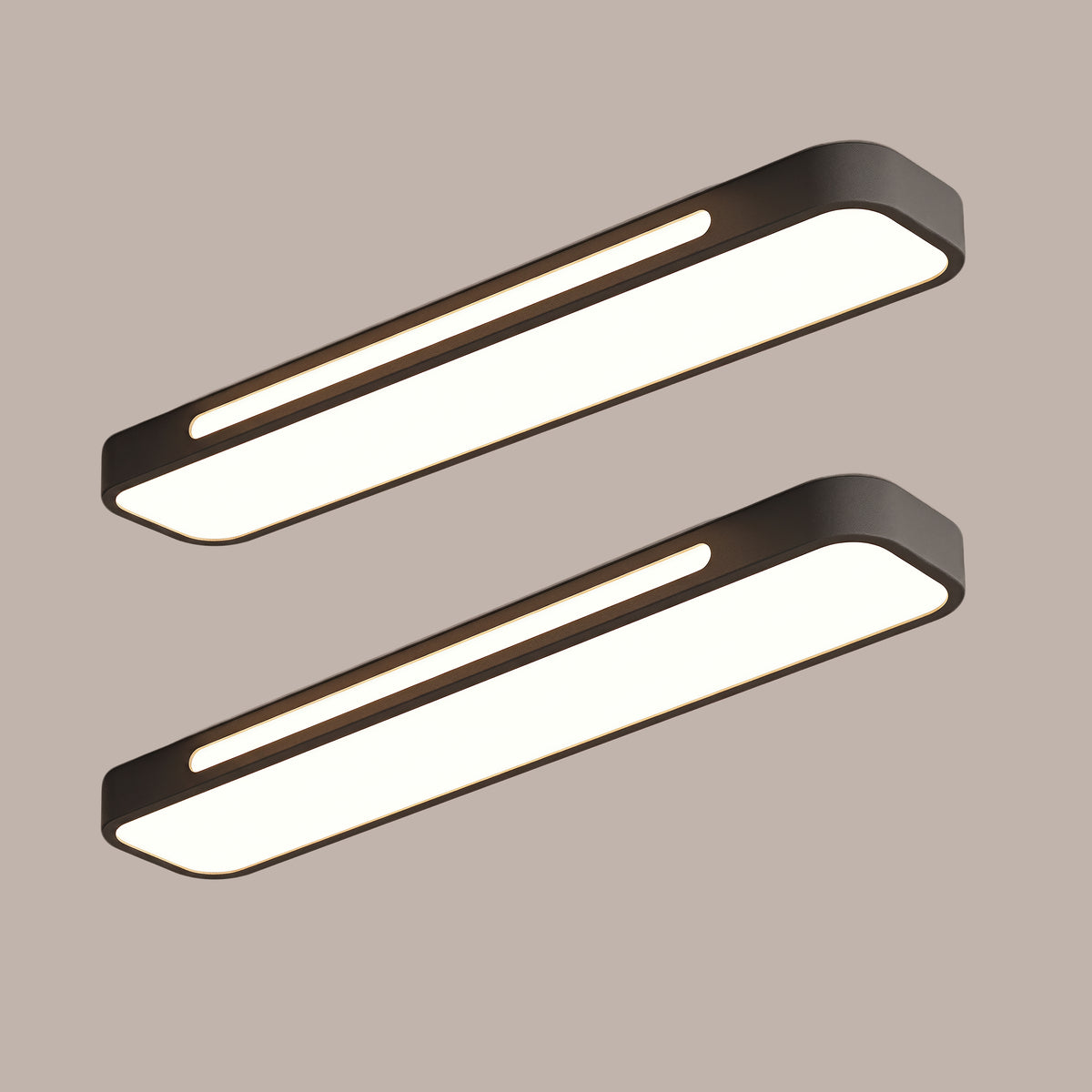 4 ft. x 2 in. H Full Spectrum LED Linear Ceiling Light, Black Eye-Care Flush Mount Fixture with Uniform Lighting for Office and Classroom