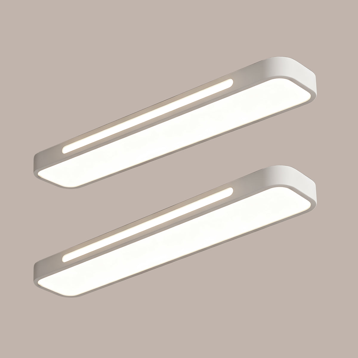 4 ft. x 2 in. H Full Spectrum LED Linear Ceiling Light, White Eye-Care Flush Mount Fixture with Uniform Lighting for Office and Classroom