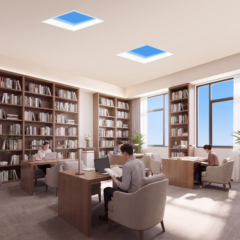 2 ft. x 2 ft. Ultra Thin Virtual Skylight Panel Light, Full Spectrum Natural Daylight Ceiling Light for Hospital, Conference Room and Library