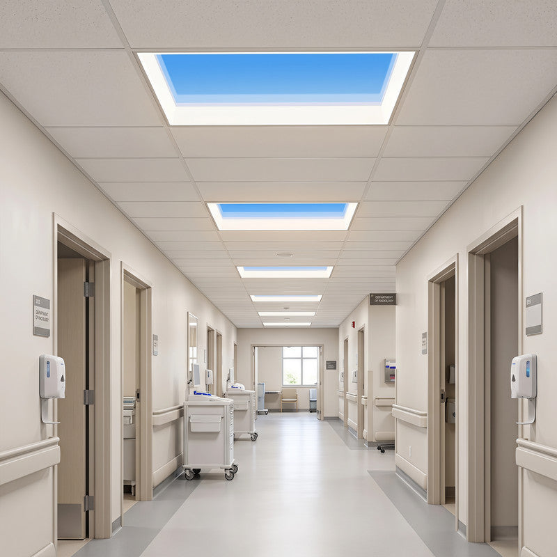 2 ft. x 4 ft. Ultra Thin Virtual Skylight Panel Light, Full Spectrum Natural Daylight Ceiling Light for Hospital, Conference Room and Library